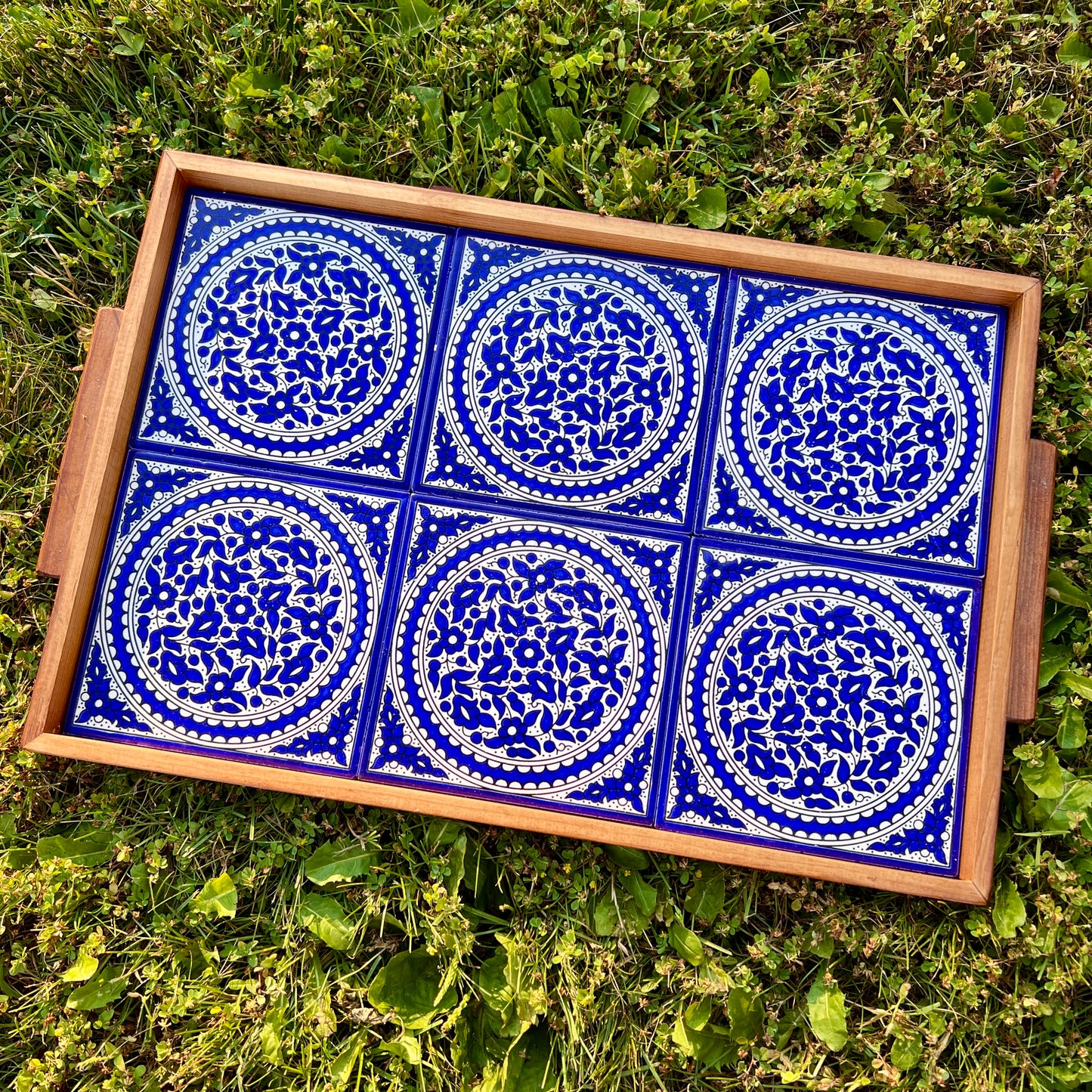 Blue Floral Trays