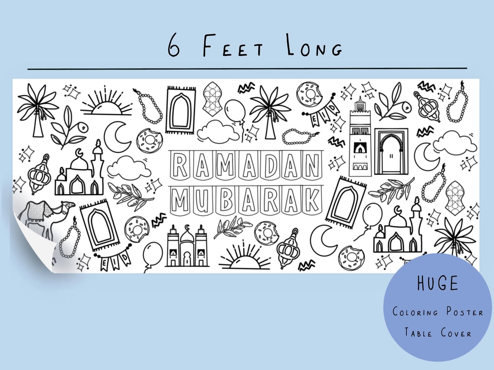 XL Coloring Poster / Table Cover for Ramdan and Eid