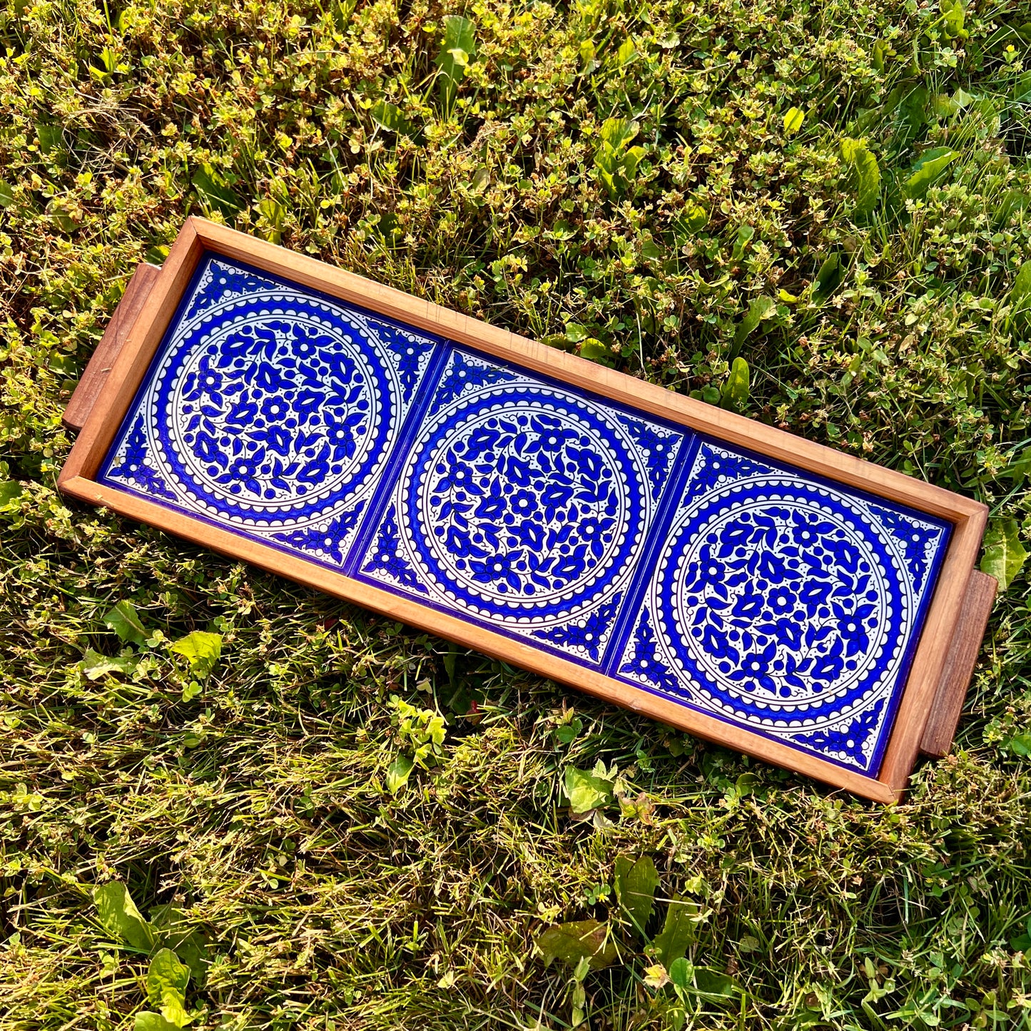 Blue Floral Trays