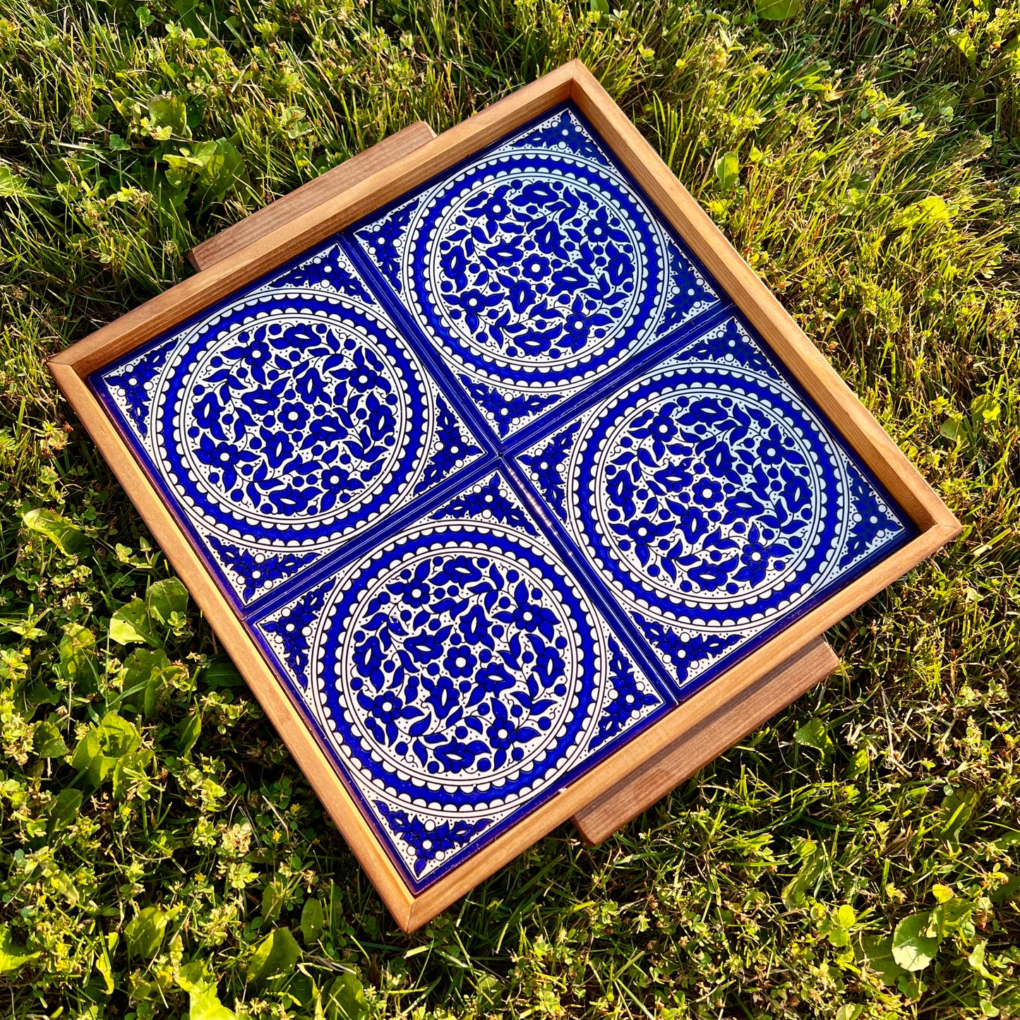 Blue Floral Trays