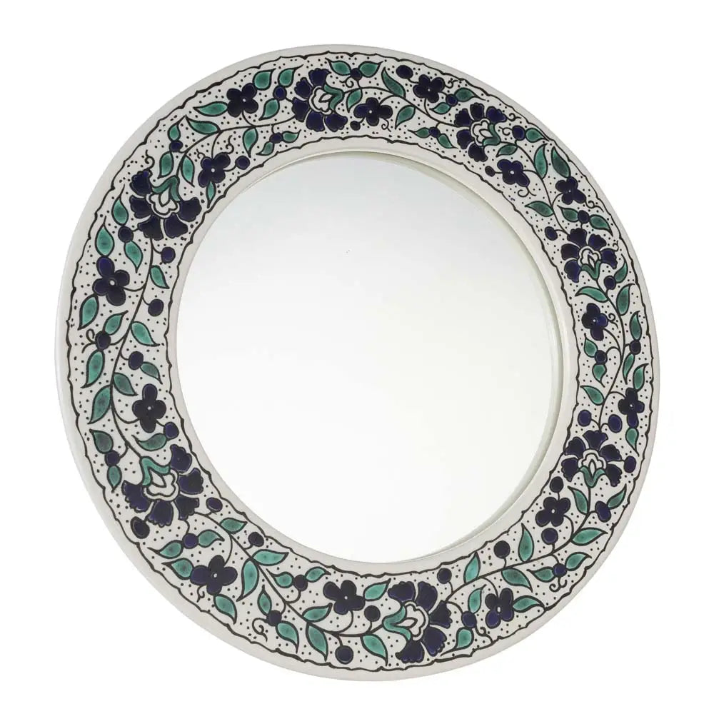 Floral Round Mirror