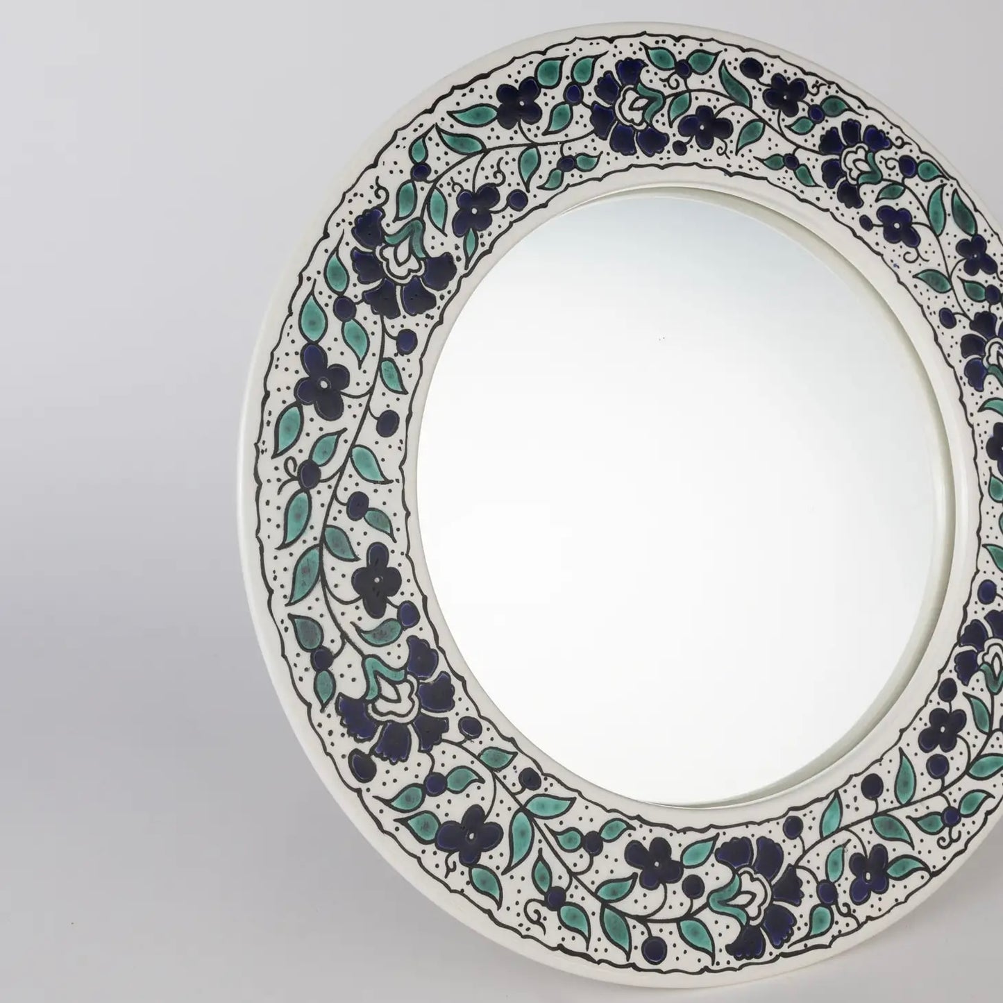 Floral Round Mirror